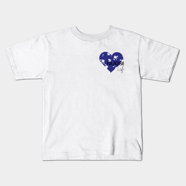 Nurse life blue hart design Kids T-Shirt by Anines Atelier